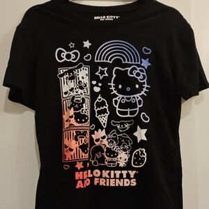 Hello Kitty Black T-Shirt Ombre (Red, White, and Blue)